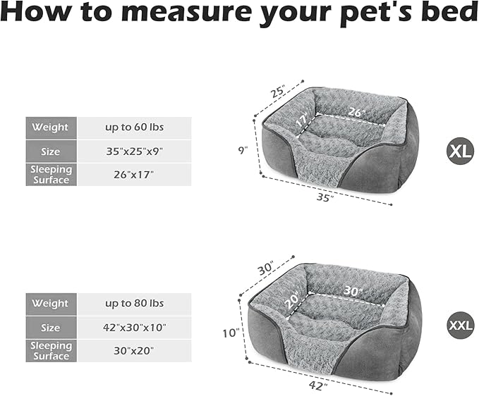 INVENHO X-Large Dog Bed Rectangle Washable Orthopedic Soft Calming Sleeping - Image 3