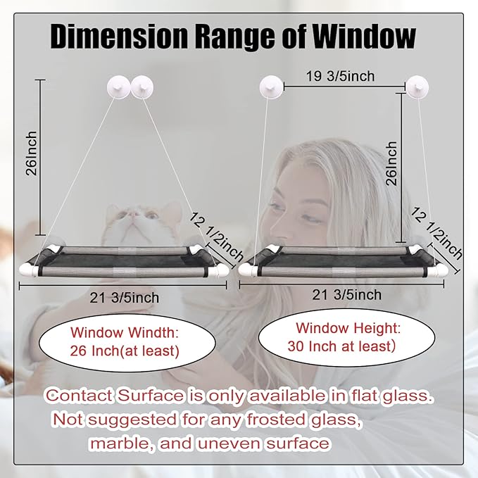 ZALALOVA Cat Window Perch Seat Large Sturdy Cat Beds Fleece Blanket 2025 Latest - Image 7