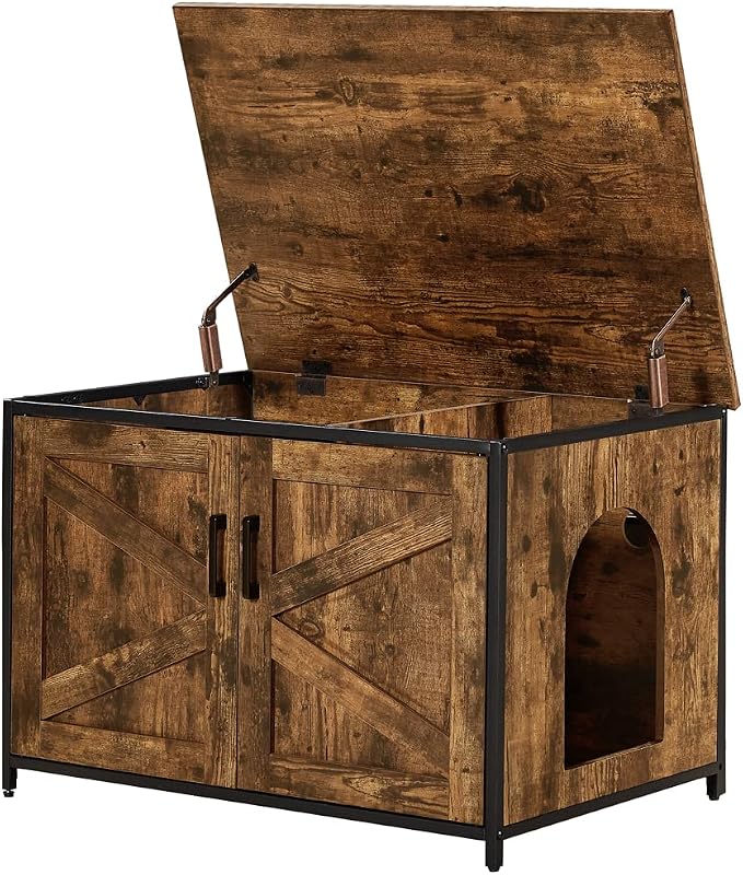 unipaws Top Opening Cat Litter Box Enclosure, Friendly to Elderly People by unipaws