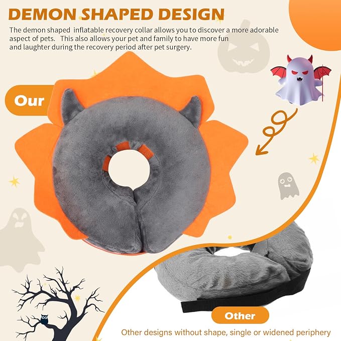 IEUUMLER Inflatable Recovery Dog Collar, Protective Donut Cone, Adjustable Soft - Image 8
