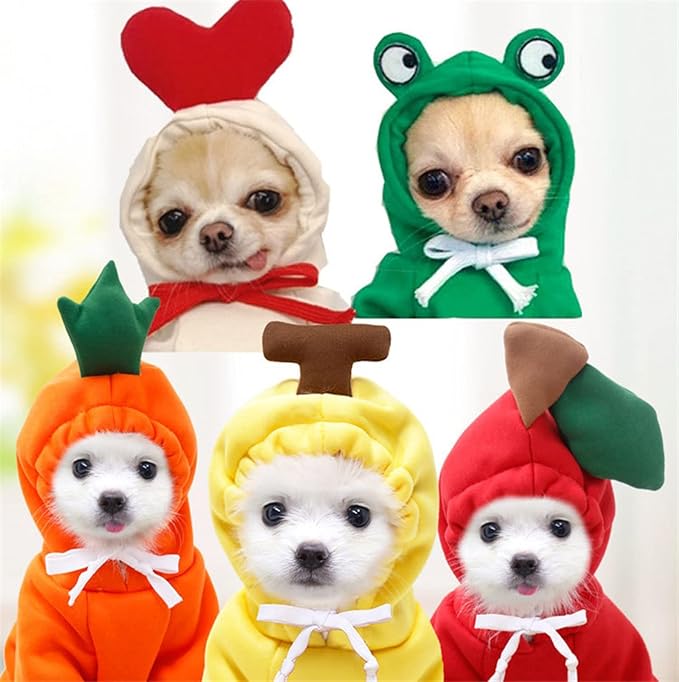 Warm Dog Winter Clothes Cute Fruit Dog Coat Hoodies Fleece Pet Dogs Costume - Image 2