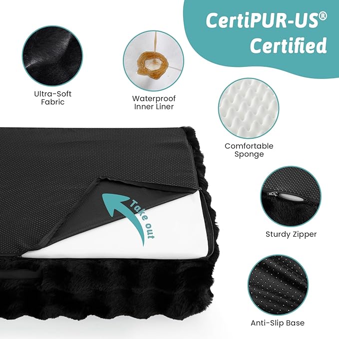 Orthopedic Dog Bed for Medium Small Size Dog, Soft and Warm Faux Fur Sofa for - Image 5