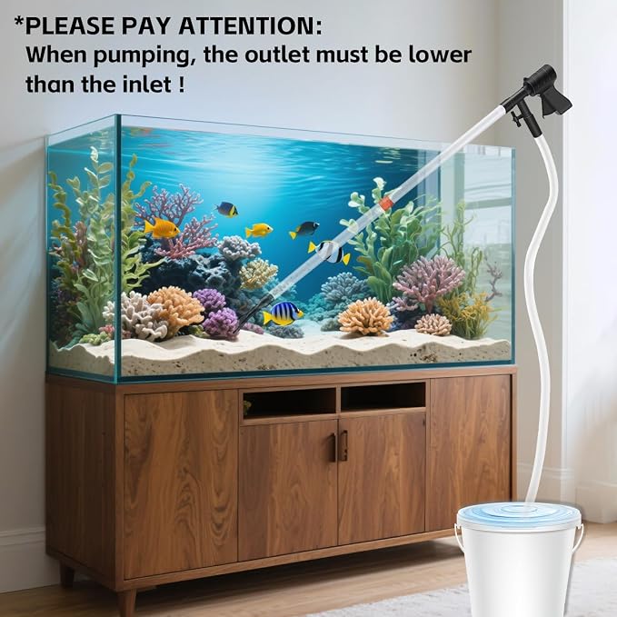 Aquarium Gravel Cleaner, Fish Tank Cleaner, Manual Vacuum Water Changer - Image 6