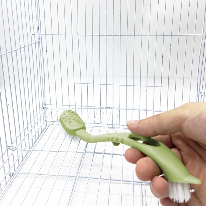 Bird Cage Cleaning Brush, Two Brush Heads, Long-Handled Tool - Image 8