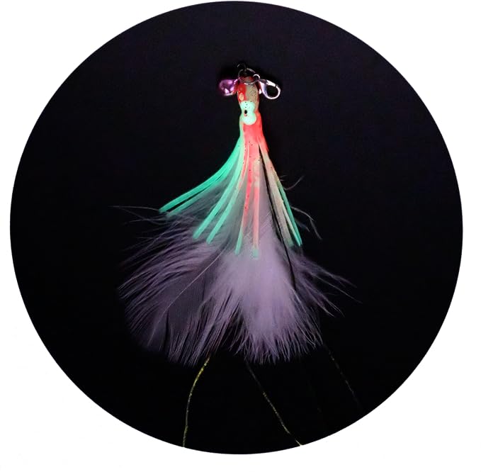 Cat Wand Toy with Round Base – Interactive Feather & Glow-in-The-Dark Octopus - Image 8
