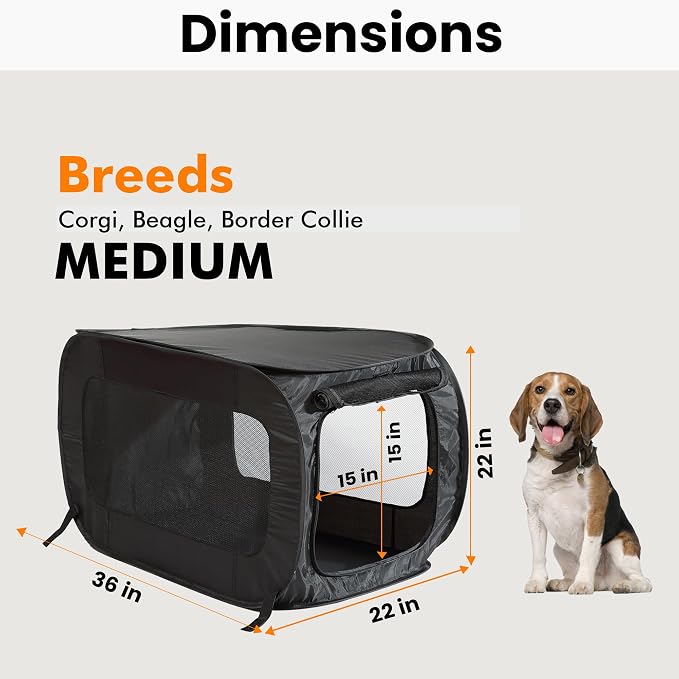 Beatrice Home Fashions Portable, Collapsible, Pop Up Kennel Travel Cat and Dog - Image 2
