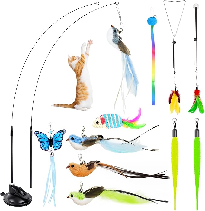HONGDDY Interactive Bird Simulation Cat Toys，4 in 1 Cat Toys by HONGDDY