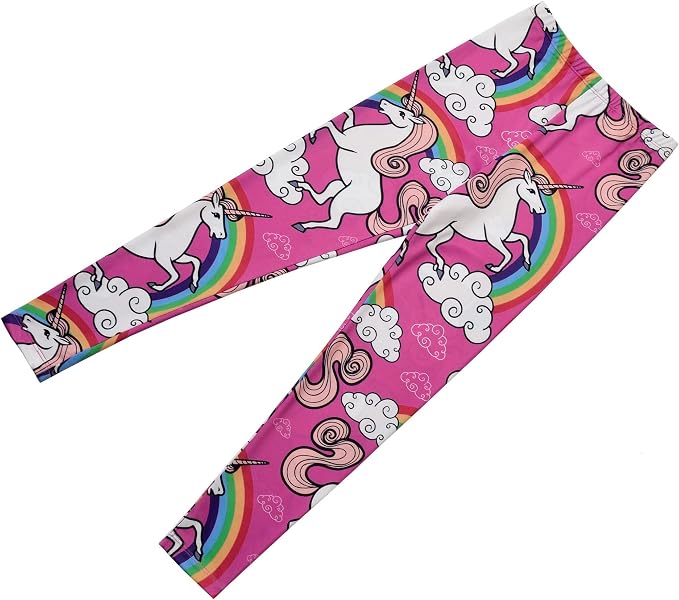 Girl Unicorn Leggings Kid Rainbow Print Legging Tights Trousers Slim Long Pants - Image 2