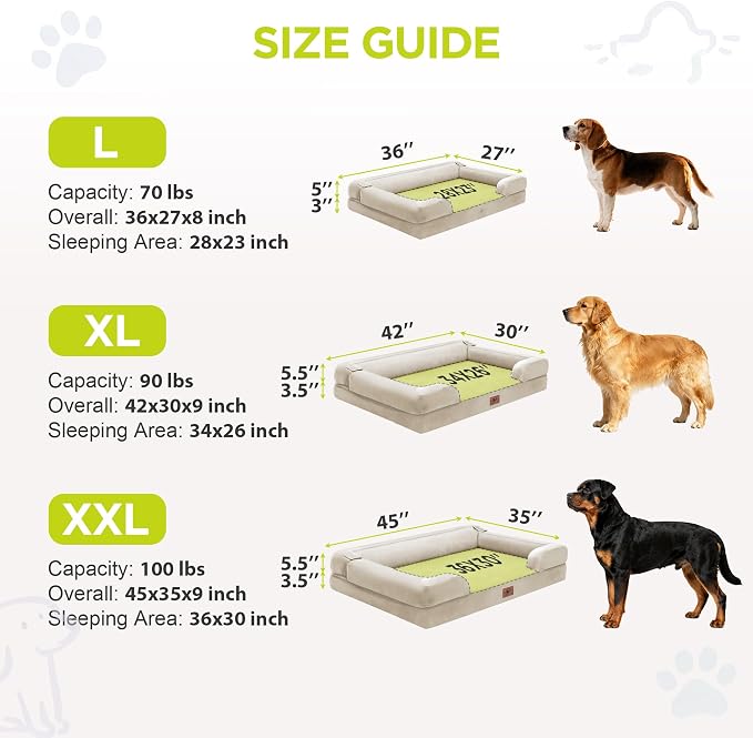 Orthopedic Dog Bed for Extra Large Dogs, XXL Waterproof Egg Crate Memory Foam - Image 4