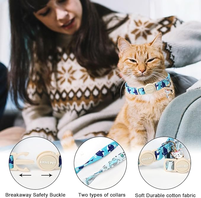 ARING PET 2 Pack Cat Collars-Cute Breakaway Cat Collar - Image 2