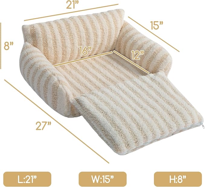 Hollypet Cat Bed Fluffy Plush Mutifuctional Double-Layer Soft Pet Couch - Image 3