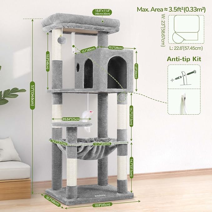Globlazer Cat Tree Tower with Scratching Post - Image 6