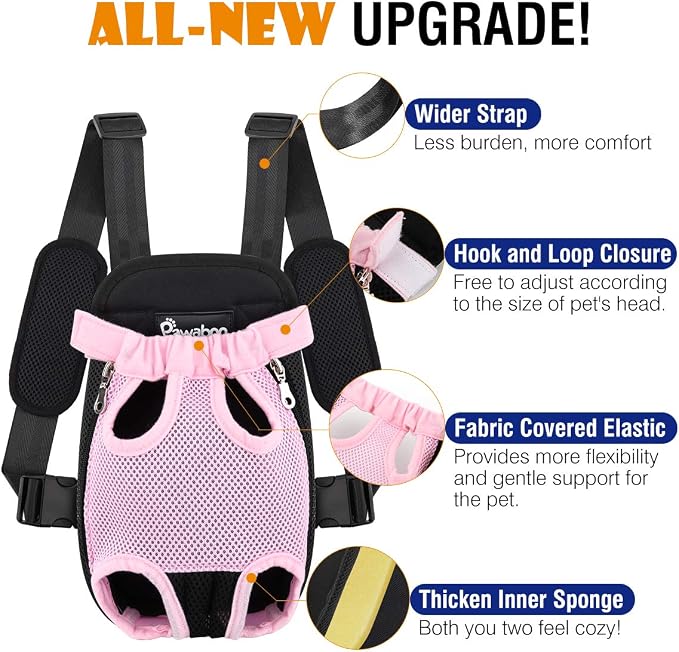 Pawaboo Pet Carrier Backpack, Adjustable Pet Front Cat Dog Carrier Backpack - Image 4