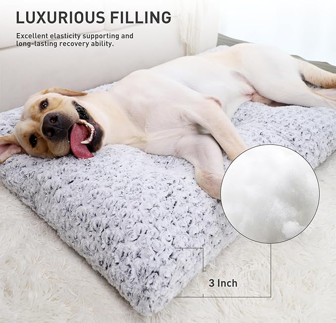 KSIIA Washable Dog Bed Deluxe Plush Dog Crate Pad Comfy Pet Bed Non-Slip Kennel - Image 3