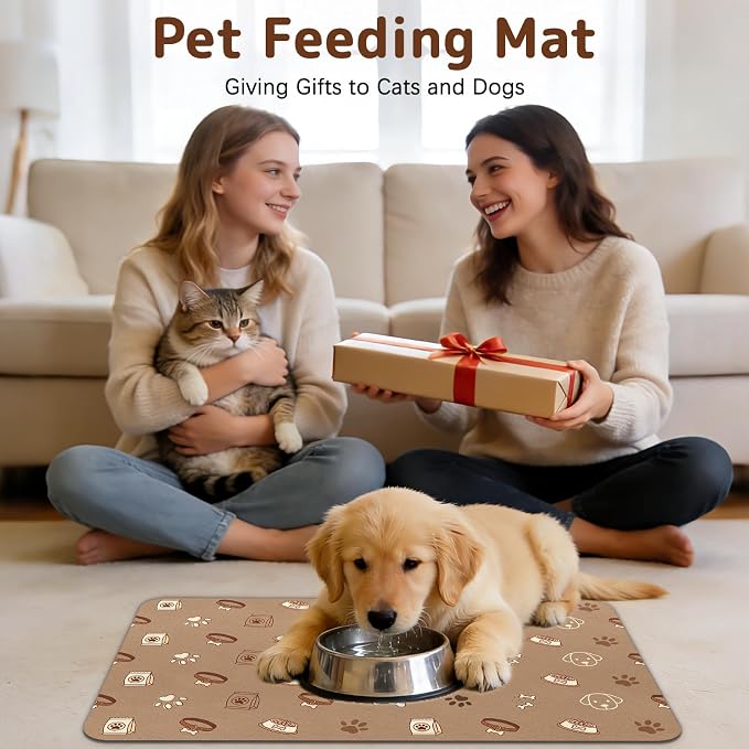 Dog Food Mat for Bowls, Absorbent Quick Dry Dog Cat Mats for Food and Water - Image 8