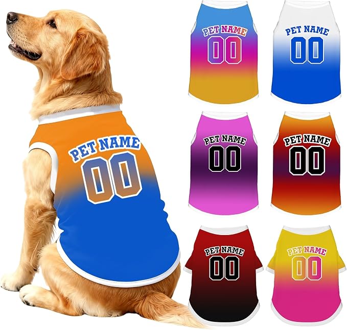 Custom Dog Shirt Personalized Pet Jersey Shirts by Unknown