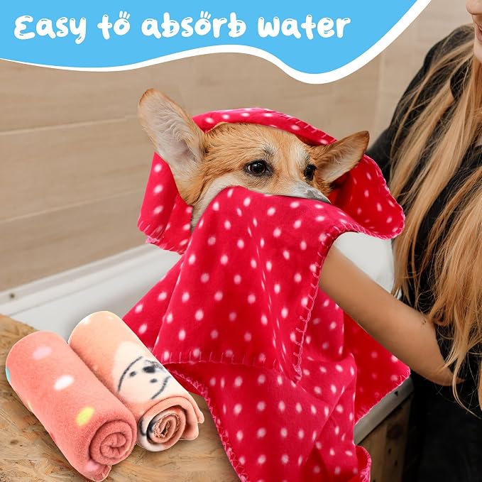 Eccliy 20 Pcs Puppy Blanket Pet Soft Fleece Dog Blankets Warm Felt Throw Sleep - Image 5