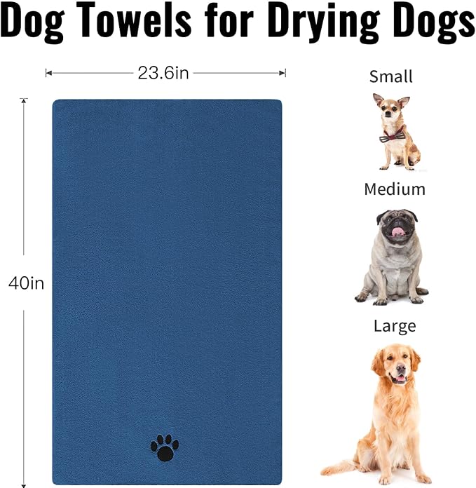 Microfiber Dog Towels for Drying Dogs, Super Absorbent and Soft Pet Grooming - Image 3