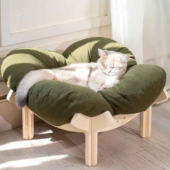 CHEERHOME PETS Elevated Cat Bed Wooden by CHEERPALS
