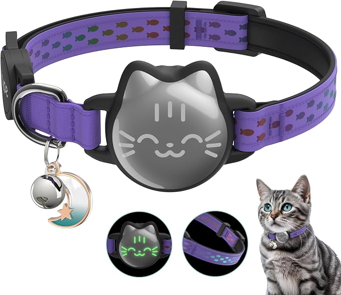 Waterproof Airtag Cat Collar, Breakaway Cat Airtag Collar by typecase