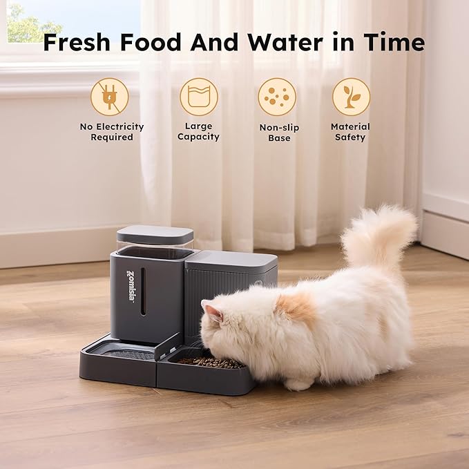Gravity Cat Feeder and Water Dispenser, 2 in 1 Automatic Cat Feeder - Image 5
