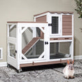 Gutinneen 2-Story Rabbit Hutch with Leak-Proof Trays, 39.3" - GlobalHabitat Supply