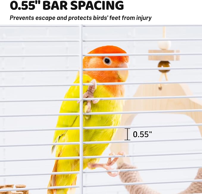 14.6" Portable Travel Bird Cage, Parrot Cage, Ample Room - Image 9