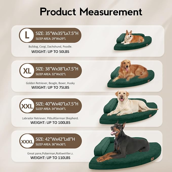 Large Orthopedic Dog Bed with Sides XXL Dog Beds with Removable Washable Cover - Image 6