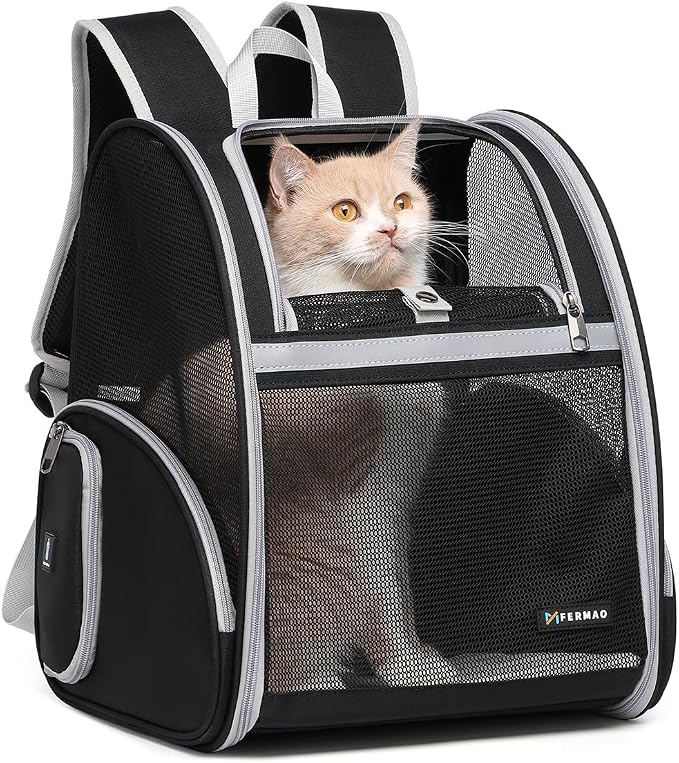 Cat Backpack Carrier for Small Dogs and Medium cat Puppy Kitten Bunny Pet by FERMAO