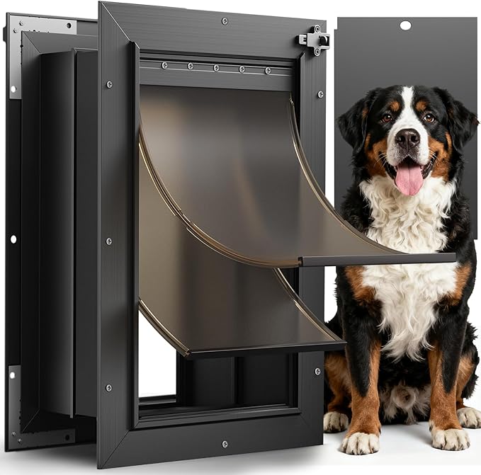 XL Dog Door for Wall, All Aluminum Extra Large Dog Door, Heavy Duty Pet Door by HomePage