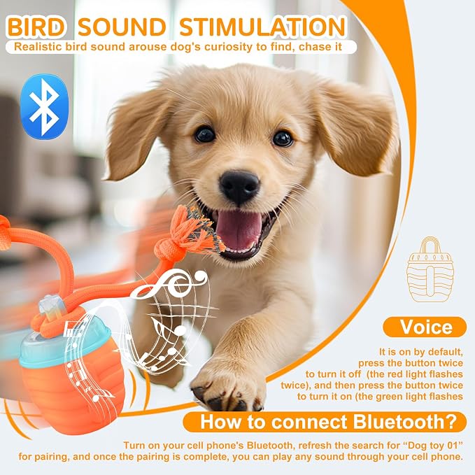 Interactive Dog Toy, Motion Activated Rolling Squeaky Ball - Image 4