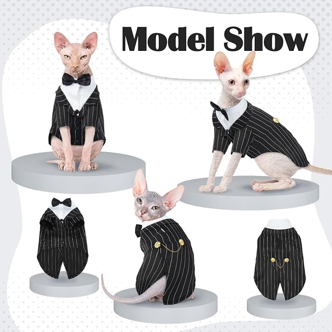 QBLEEV Cat Tuxedo Suit, Sphynx Cat Suit - Image 5
