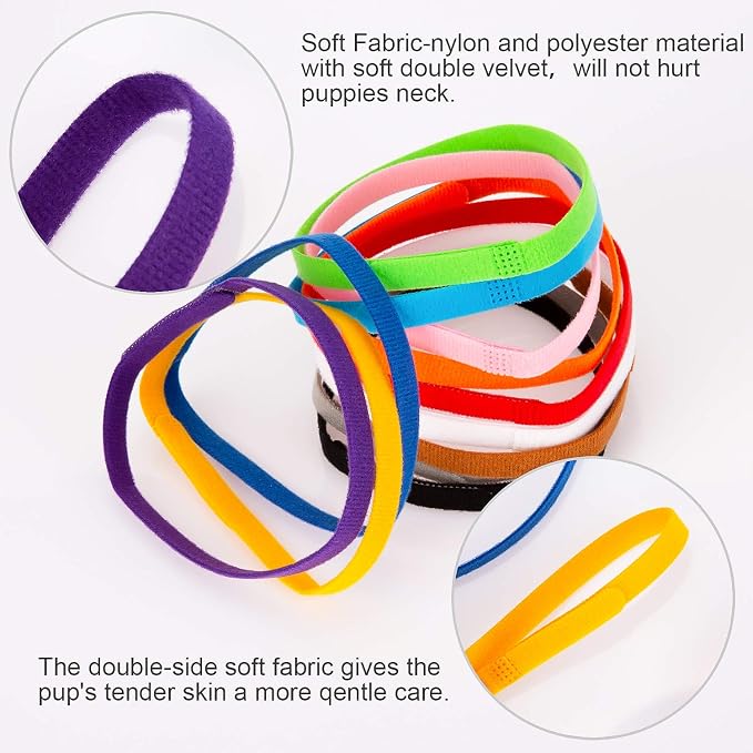 Luter 15 Colors 20x1cm Puppy Collars, Soft Adjustable Whelping Collars - Image 5