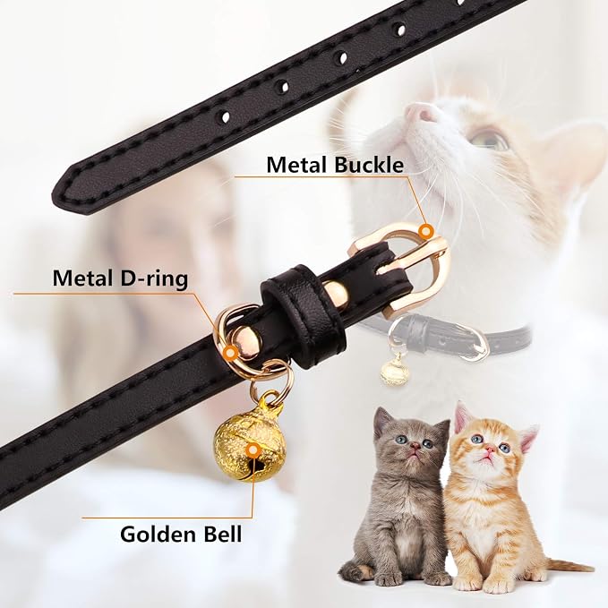 3 Pack Leather Cat Collars - Image 3