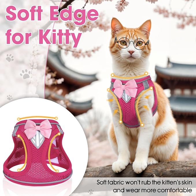 Cat Vest Harness and Leash Set for Walking Escape Proof, Adjustable Kitten - Image 3
