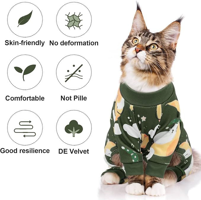 QBLEEV Cat Onesie for Cats After Surgery, Sticky Hair Cat Pajamas for Cats Only - Image 2