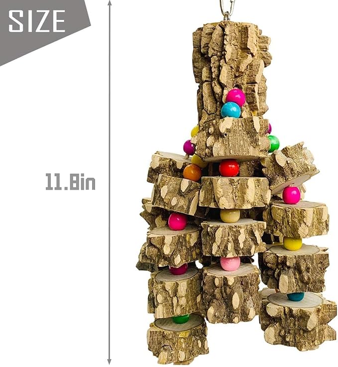 PINVNBY Macaw Toys, Extra Large Parrot Toys, Natural Wood Bird Chewing Toys - Image 8