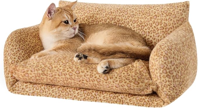 Hollypet Cat Bed Fluffy Plush Mutifuctional Double-Layer Soft Pet Couch by Hollypet