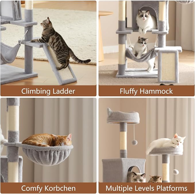 DUMOS Tall Cat Tree 75 Inch, Large Multi-Level Cat Tree Tower - Image 5