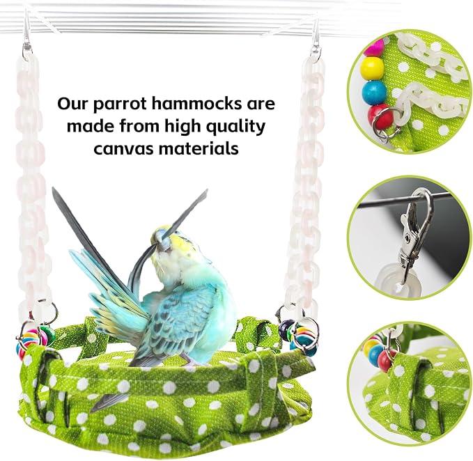 Hanging Parakeet Hammock, Medium Bird Beds - Image 5
