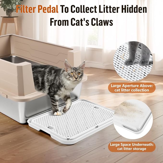Large Cat Litter Box Step Mat, 16.5"x11.2" Cat Ramp Stairs, Cat Litter Catcher - Image 3