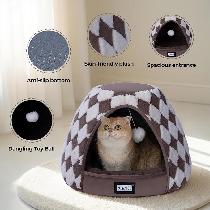 BALANCE Cat Beds for Indoor Cats, 2-in-1 Cat Bed Cave - Image 4