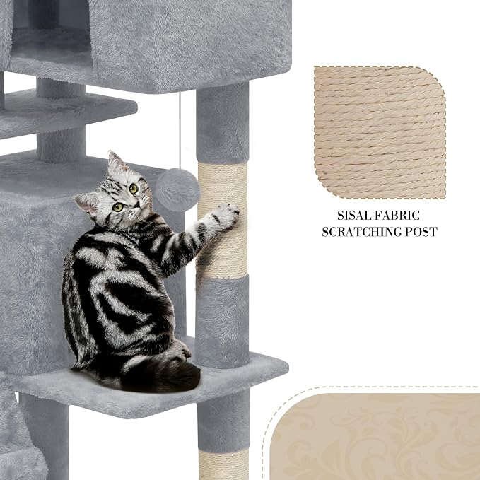 Athena Collection Cat Tree, 62 Inch Cat Tree Tower - Image 6