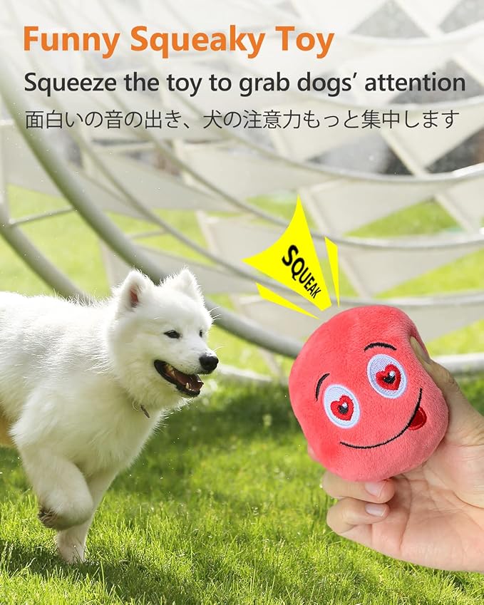 SCHITEC Squeaky Dog Toys, Soft Stuffed Plush Balls - Image 2