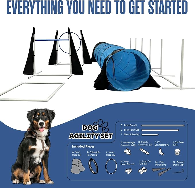 Houseables Dog Agility Course Backyard Set, Dog Agility Equipment, Obstacle - Image 7