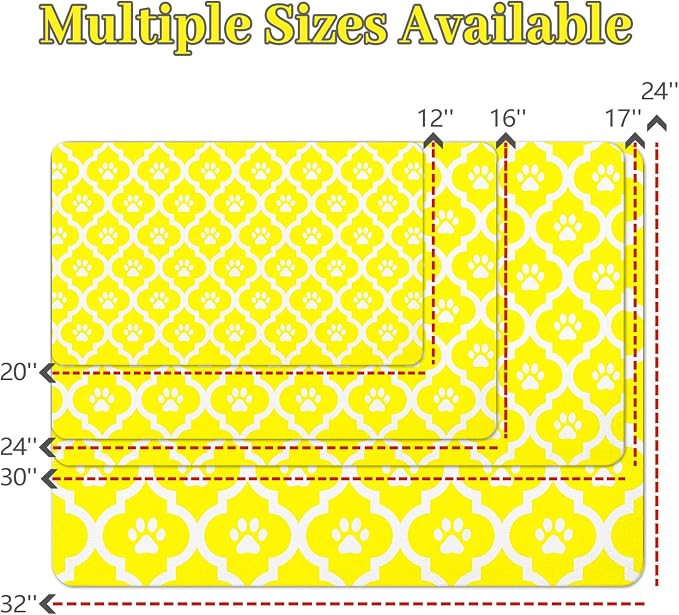 Dog Food Mat 17X30 Inch Pet Feeding Absorbent Mats - Image 4
