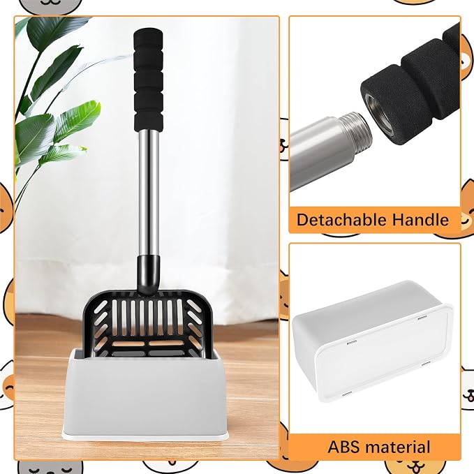 Hortsun 32 Inch Cat Litter Scooper Metal Long Handle - Image 3