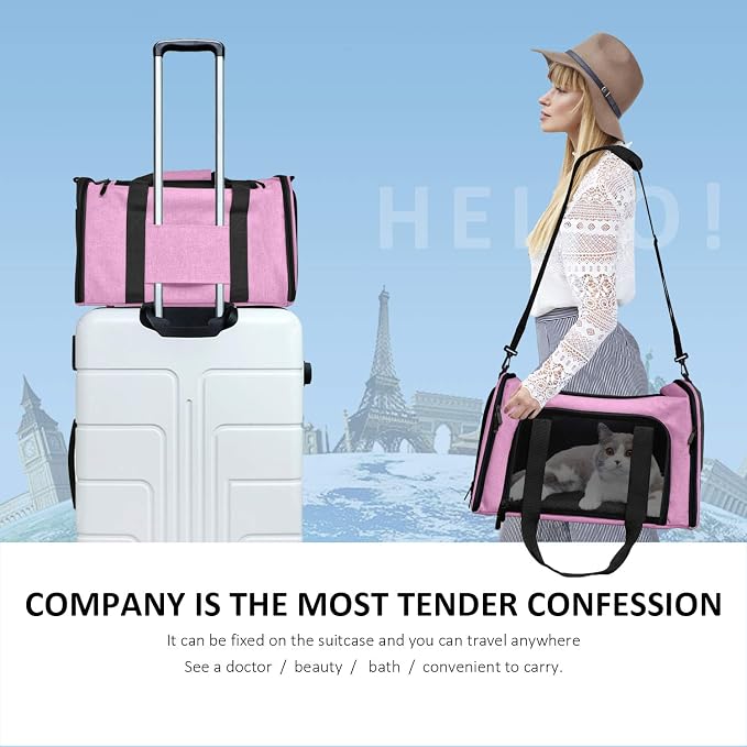 Henkelion Pet Carrier for Small Medium Cats Dogs Puppies up to 15 Lbs, TSA - Image 6