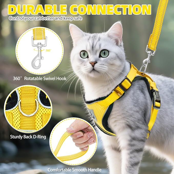 PUPTECK Cat Harness and Leash Set Escape Proof Reflective Cat Walking Harness - Image 5