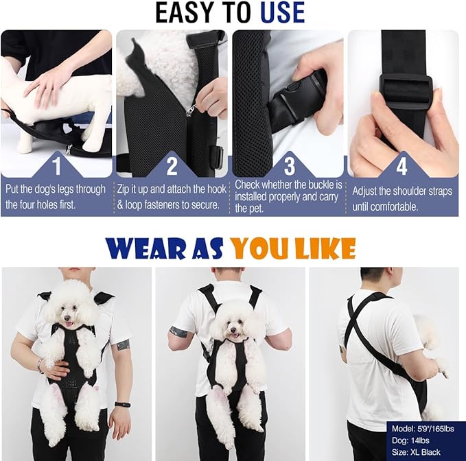 Pawaboo Pet Carrier Backpack, Adjustable Pet Front Cat Dog Purse Carrier - Image 2